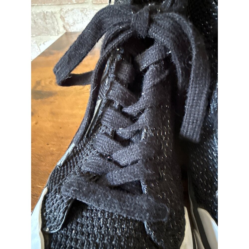 G Los Angeles Black Textured High-Top Sneakers With Side Zipper & Laces - Picture 7 of 16